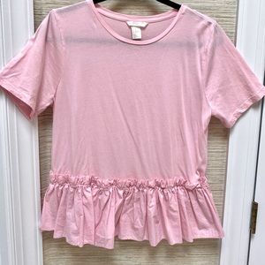 SALE 3 for $15-H&M Pink Ruffle Tee